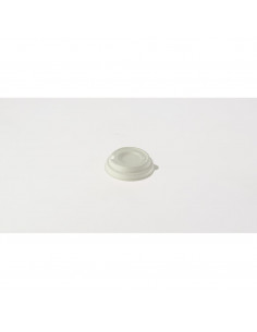 Couvercle dôme blanc en fibre de canne à sucre moulée...