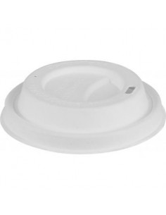 Couvercle dôme blanc en fibre de canne à sucre  moulée...