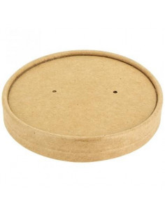 Couvercle Carton Kraft Brun pour pot à soupe 96cl (50)