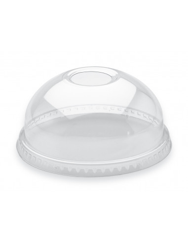 Couvercle dôme  à trou pour gobelets  transparent 95MM (50)