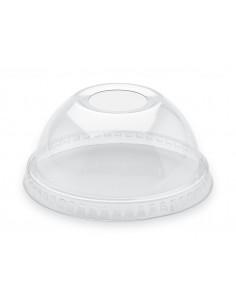 Couvercle dôme  à trou pour gobelets  transparent 78MM (50)